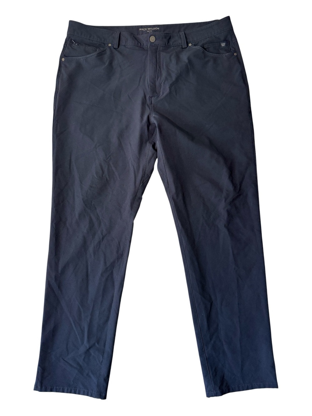 Mack Weldon mens 38x34 navy blue slim performance 5-pocket pants EUC